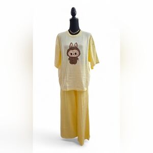 Cute Yellow Square Pants Set